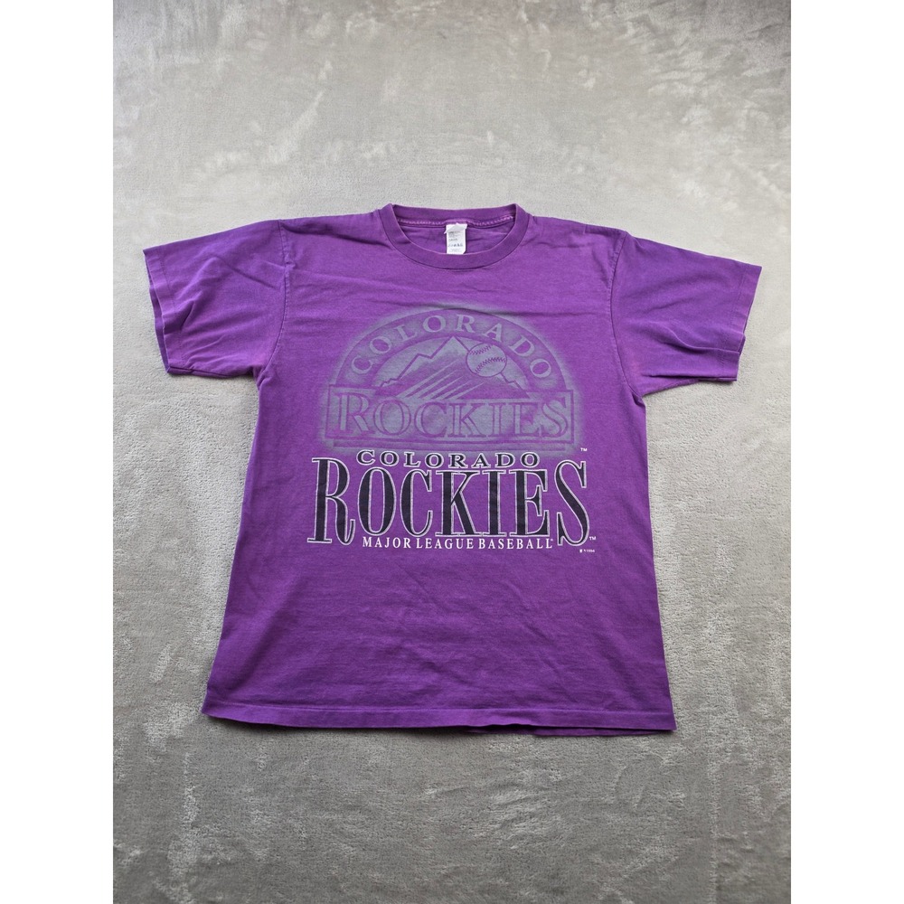 Vintage Colorado Rockies T-Shirt Mens Large Purple 1994 MLB Baseball Graphic Tee